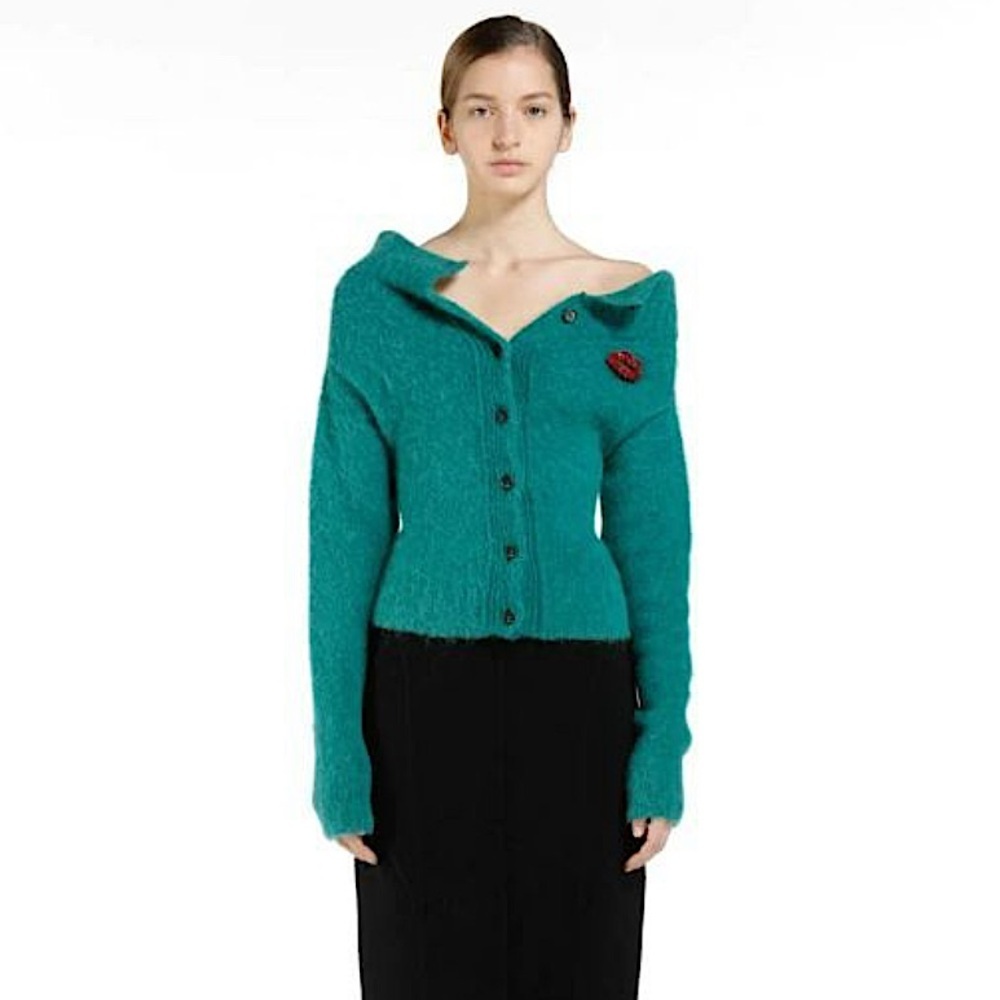 N°21 embellished off-the-shoulder cardigan